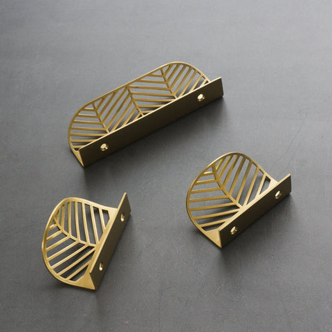 Leaf Shape Brass Cabinet Handles V201 V202