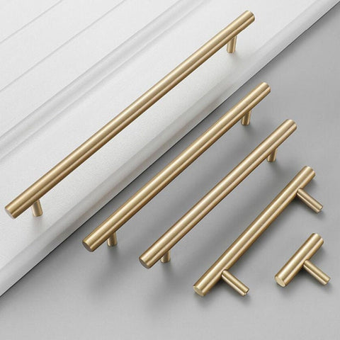 Classic T-Bar Brass Cabinet Handles V105