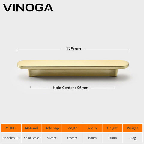 Modern Brass Cabinet Handles V101